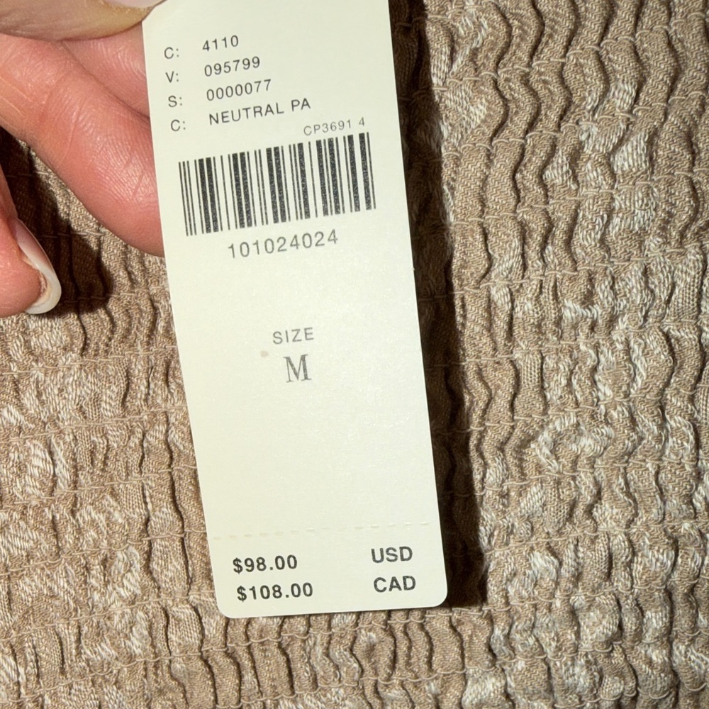 Anthropologie By Anthropologie Linen Cotton Smocked Strapless Top NWT - Picture 8 of 8